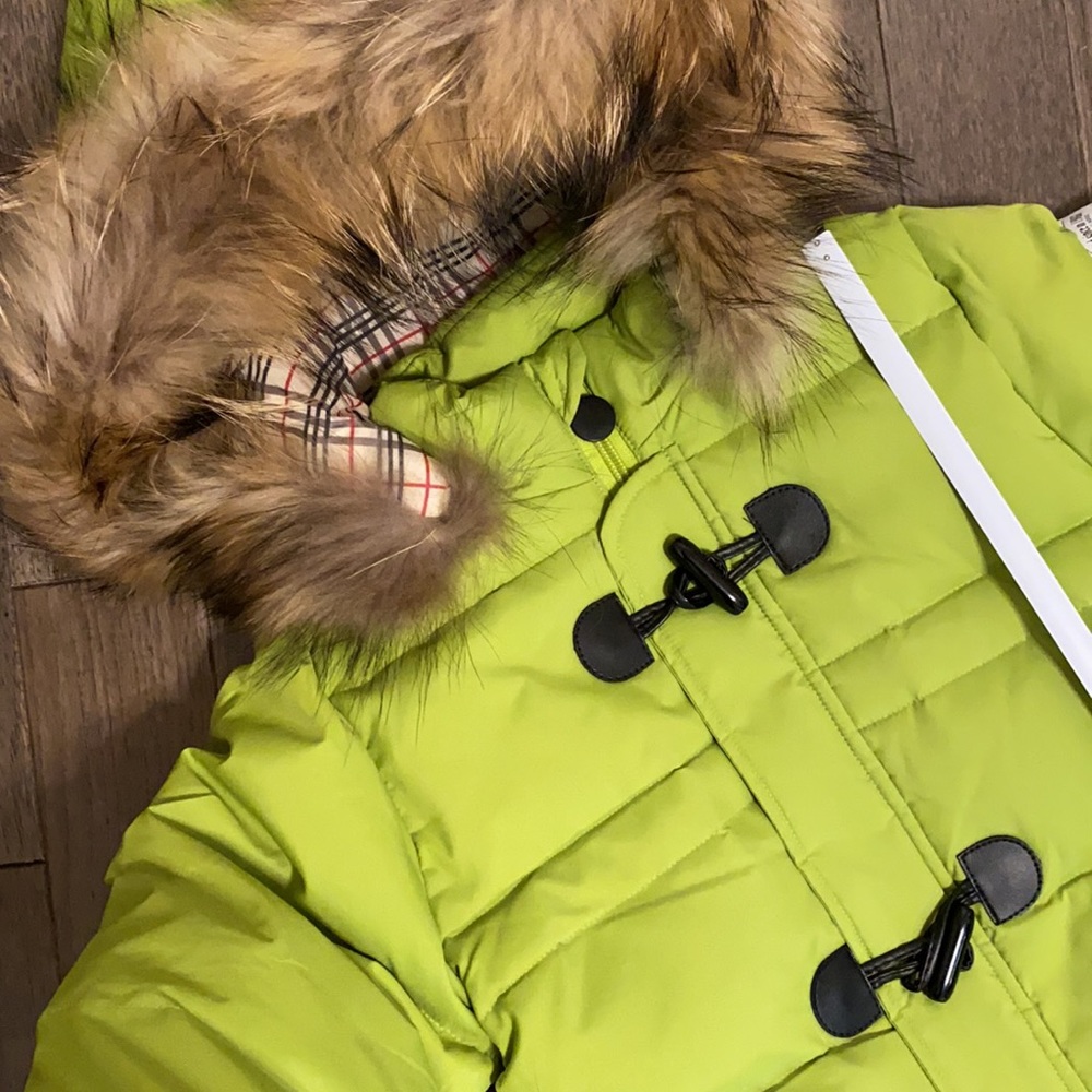 real raccoon fur duck down baby snowsuit
